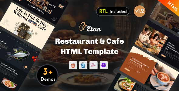 دانلود قالب html انگلیسی  رستوران، کافه etar